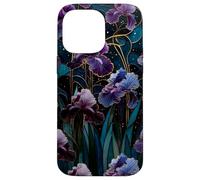 Carcasa para iPhone 14 Pro MAX Iris Morado Art Nouveau Gótico Floral Estética Mística Luz