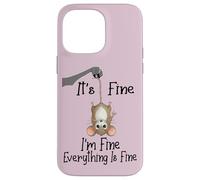Carcasa para iPhone 14 Pro MAX It's Fine I'm Fine Everything is Fine Funny Cute Mouse Rat