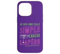 Carcasa para iPhone 14 Pro MAX Je Suis UNE Fille Simple J'aime La Chasse et L'Apéro Cadeau
