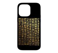 Carcasa para iPhone 14 Pro MAX Jeroglíficos Egipcios Oro Faraón Símbolos Egipto Cultura