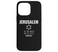 Carcasa para iPhone 14 Pro MAX Jerusalén Coordina Israel Herencia Estrella de David