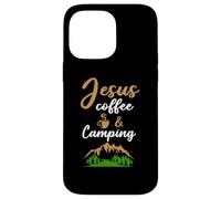 Carcasa para iPhone 14 Pro MAX Jesus Coffee and Camping Cafeine Barista Camp Lover