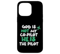 Carcasa para iPhone 14 Pro MAX Jesus God is The Pilot Aviation Christian Faith