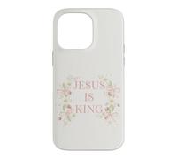 Carcasa para iPhone 14 Pro MAX Jesus Is King Christian Faith Floral Daisy Fresa