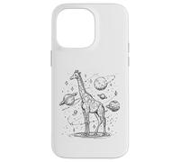 Carcasa para iPhone 14 Pro MAX Jirafa Cósmica Explorando Planetas y Estrellas Universo
