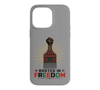 Carcasa para iPhone 14 Pro MAX Juneteenth Rooted in Freedom Afro Pick Fist
