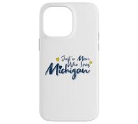 Carcasa para iPhone 14 Pro MAX Just a Mom Who Loves Michigan Cute Michigan Mom