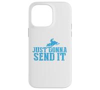 Carcasa para iPhone 14 Pro MAX Just Gonna Send It Snowmobile Snow Trineo Invierno Montaña Regalo