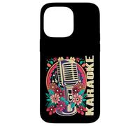 Carcasa para iPhone 14 Pro MAX Karaoke Musica Bar Cantante Flores Micrófono Karaoke