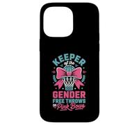 Carcasa para iPhone 14 Pro MAX Keeper of The Gender Reveal Free Throws or Pink Bows Party