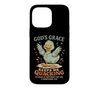 Carcasa para iPhone 14 Pro MAX La Gracia de Dios me Mantiene cuestionando Pato Cristiano