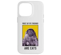 Carcasa para iPhone 14 Pro MAX La mayoría de mis Amigos Son Gatos (Divertido gráfico de Astronauta de Gatos)