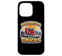 Carcasa para iPhone 14 Pro MAX La Vida es Mejor con Semi Trucks Driver Trucker Truckie Truck