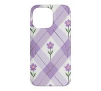 Carcasa para iPhone 14 Pro MAX Lavanda Púrpura Argyle Flores Floral Floral