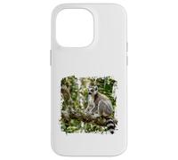 Carcasa para iPhone 14 Pro MAX Lémur Vida Silvestre Animal Selva Bosque Árbol Rama Tropical