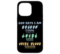 Carcasa para iPhone 14 Pro MAX Lenguaje de señas Americano Manos Verso de la Biblia Cristianismo