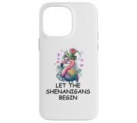 Carcasa para iPhone 14 Pro MAX Let The Shenanigans Begin Mardi Gras Flamingo St Patrick's