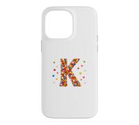 Carcasa para iPhone 14 Pro MAX Letter K Candy Rainbow Sprinkles Monogram Men, Women, Kids