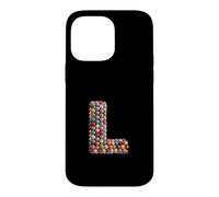 Carcasa para iPhone 14 Pro MAX Letter L Candy Rainbow Sprinkles Monogram Men, Women, Kids