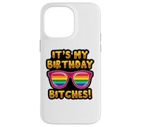 Carcasa para iPhone 14 Pro MAX LGBTQI It's My Birthday Bitches Pride Rainbow Hombres Mujeres