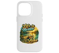 Carcasa para iPhone 14 Pro MAX Life Is Better At The Lake Sunset Canoe Nature Vibes Graphic