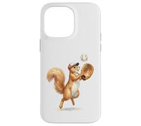 Carcasa para iPhone 14 Pro MAX Lindo Atrapador de Jugador de béisbol de Ardilla, Arte de Acuarela
