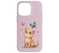 Carcasa para iPhone 14 Pro MAX Lindo Gatito con Mariposas - Lindo Amante de los Gatos