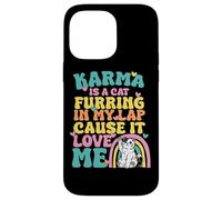 Carcasa para iPhone 14 Pro MAX Lindo Karma Es Un Gato Furring En Mi Regazo Porque Me Ama
