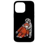 Carcasa para iPhone 14 Pro MAX Lindo Mono bebé zoológico Llamado ponche Adorable orangután Relleno