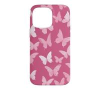Carcasa para iPhone 14 Pro MAX Lindo patrón de Mariposas Blancas y Rosadas Femeninas Y2K