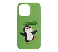 Carcasa para iPhone 14 Pro MAX Lindo pingüino Equilibrio Pepino Dibujos Animados Arte