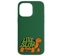 Carcasa para iPhone 14 Pro MAX Live Slow Turtle Life Naturaleza Vibes Retro Calma Estética