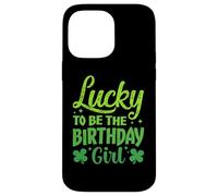 Carcasa para iPhone 14 Pro MAX Lucky to Be The Birthday Girl Shamrock Día de San Patricio