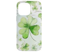 Carcasa para iPhone 14 Pro MAX Lucky Watercolor 4 Leaf Clover Irish Mom Irlanda Shamrock