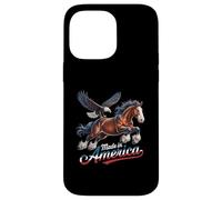 Carcasa para iPhone 14 Pro MAX Ma de I America Patriot Eagle Brown Horse Western Wild