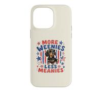 Carcasa para iPhone 14 Pro MAX Más Salchichas Menos malvados, Divertido Perro Salchicha patriótico