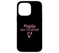 Carcasa para iPhone 14 Pro MAX Masks Slow The Spread Cute Pink Heart Face Mask For Girls