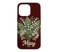 Carcasa para iPhone 14 Pro MAX May Birth Flower Lily of The Valley & Hawthorn Birthday
