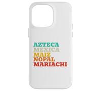 Carcasa para iPhone 14 Pro MAX México Azteca Mexica Maiz Nopal Mariachi
