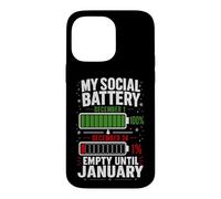 Carcasa para iPhone 14 Pro MAX Mi batería Social vacía hasta enero Navidad Divertida