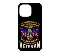 Carcasa para iPhone 14 Pro MAX Militar Veterano Estadounidense Ganado con Sudor de Sangre y lágrimas