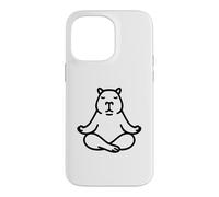 Carcasa para iPhone 14 Pro MAX Minimalista BLK Capybara Yoga Pocket Zen Meditación Amante
