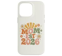 Carcasa para iPhone 14 Pro MAX Mom EST 2026 Groovy Retro Daisy Flower New Mom Mother's Day