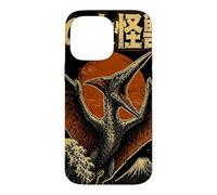 Carcasa para iPhone 14 Pro MAX Monstruo Cielo Volando Kaiju Pterosaurio sobre Ola Japonés Retro