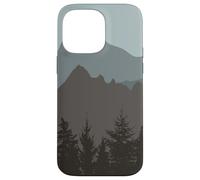 Carcasa para iPhone 14 Pro MAX Mountains Peaks Abstract Outdoor Nature Landscape Gray Blue