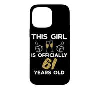 Carcasa para iPhone 14 Pro MAX Mujer Oficialmente Celebración 61 Cumpleaños