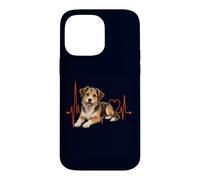 Carcasa para iPhone 14 Pro MAX Mutt Dog Lover Heartbeat ECG Pulse Estilo de Raza Mixta