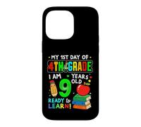 Carcasa para iPhone 14 Pro MAX My 1st Day of 4th Grade Girls Boys First Day of Fourth Grade