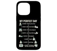 Carcasa para iPhone 14 Pro MAX My Day Cat Schedule, Divertida Vida Felina para Amantes de los Gatos