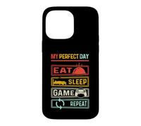Carcasa para iPhone 14 Pro MAX My Day Eat Sleep Game Repeat Funny Gamers Vintage